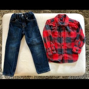 Like New Baby Gap flannel/jeans bundle Boy’s sz 3t